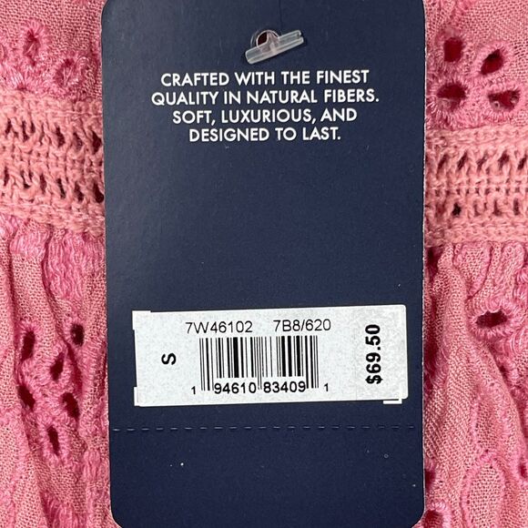 Lucky Brand Tank Top Womens Small Pink Embroidered Eyelet Floral Square Neck - Picture 7 of 10